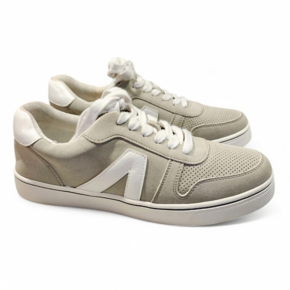 MIA Krew Perforated Lace Up suede leather Sneakers Casual - Beige